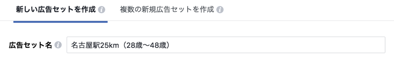 広告セット名の設定